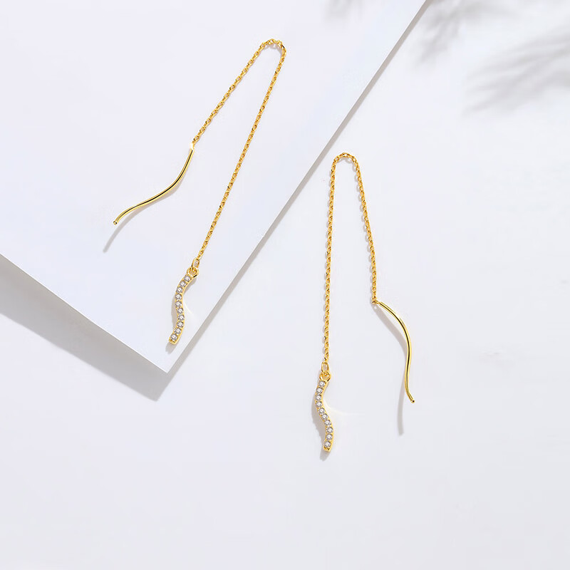 银千惠玫瑰金色925纯银耳饰