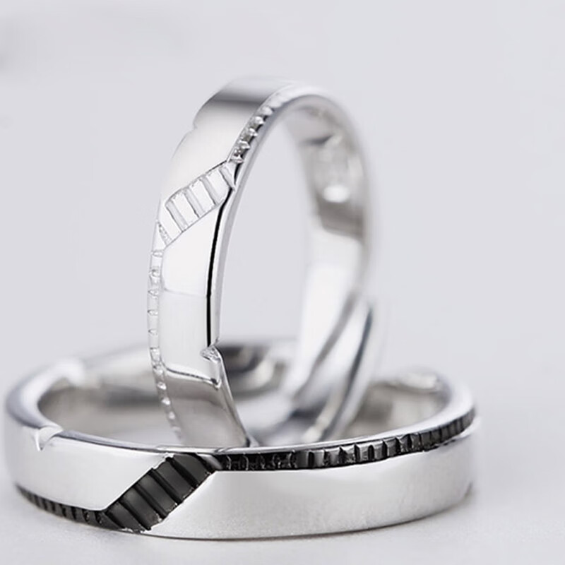 沫兰 纯银男女款开口对戒