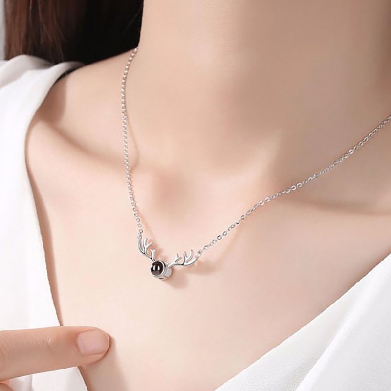 沉鱼落雁 女士纯银小鹿项链