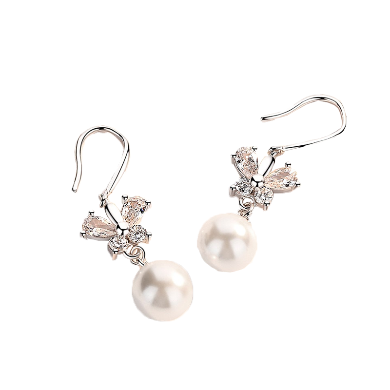 沉鱼落雁 蝴蝶珍珠耳环
