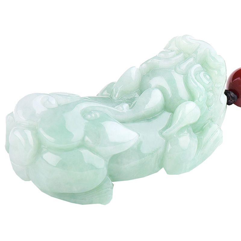 千载一玉冰底翡翠玉貔貅吊坠