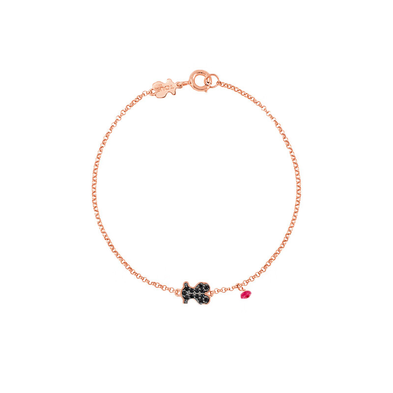桃丝熊 玫瑰金红宝石手链
