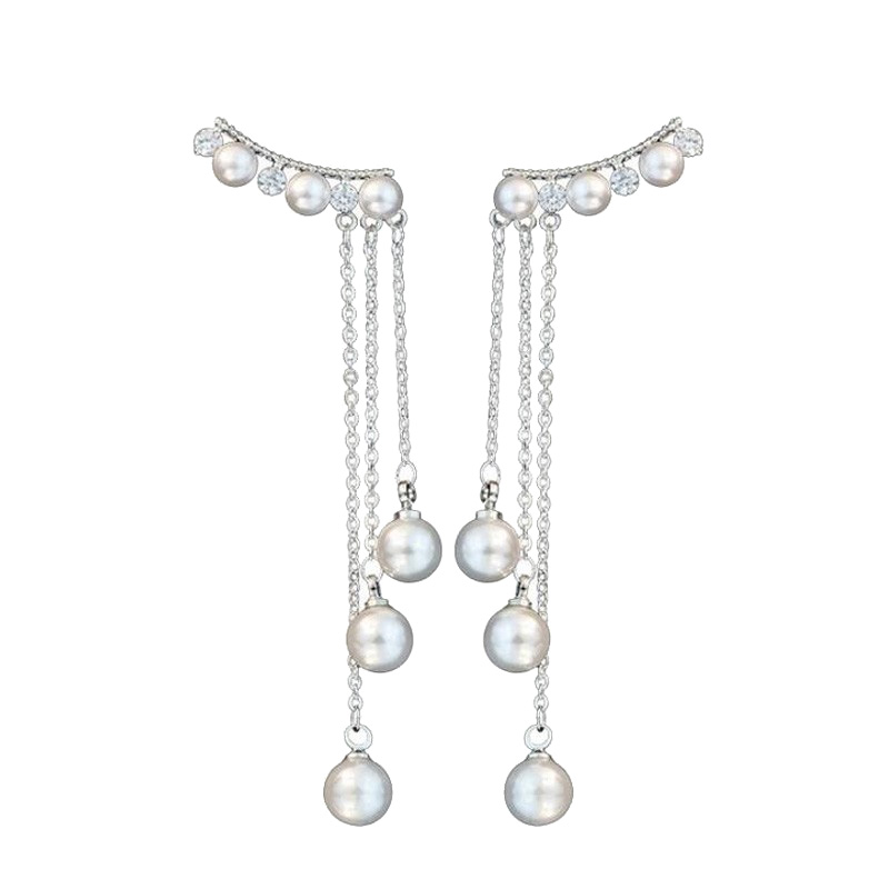 欧莱丹 流苏仿珍珠 耳环