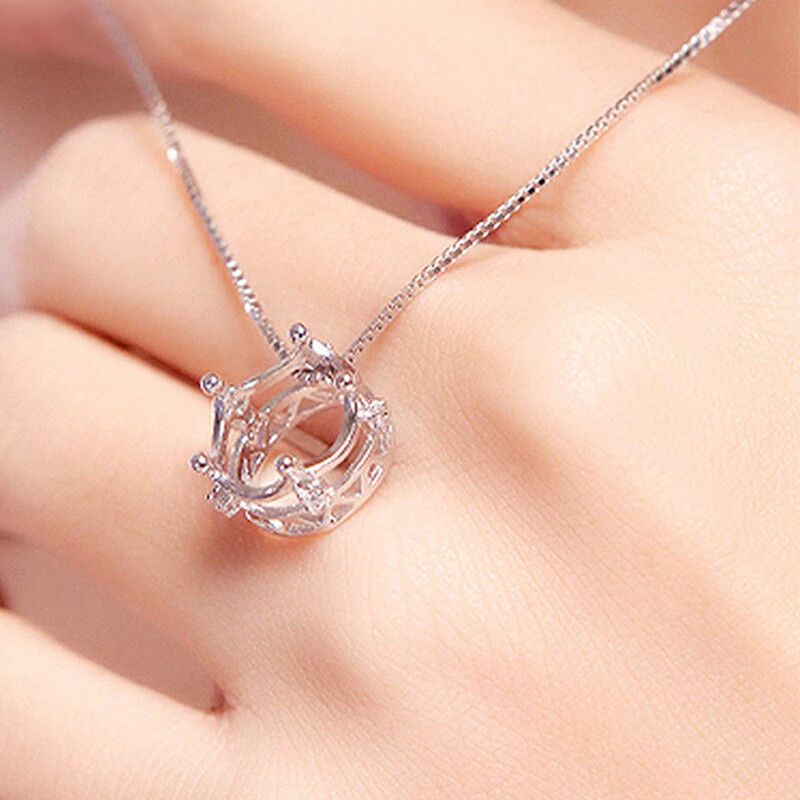 筑梦银 皇冠项链