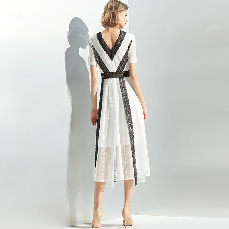 AUI dress women's summer 2020 new European and American style medium length lace skirt 19x014370