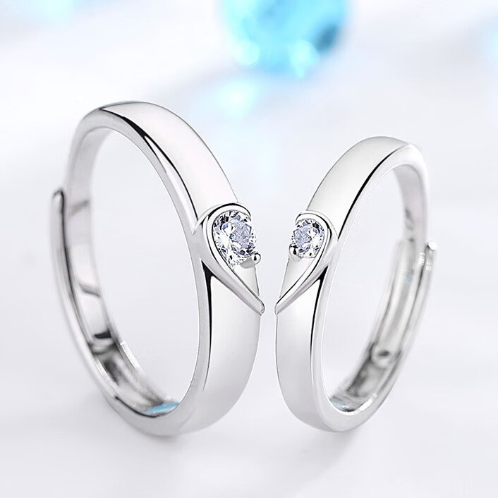 恒致 925银情侣戒指