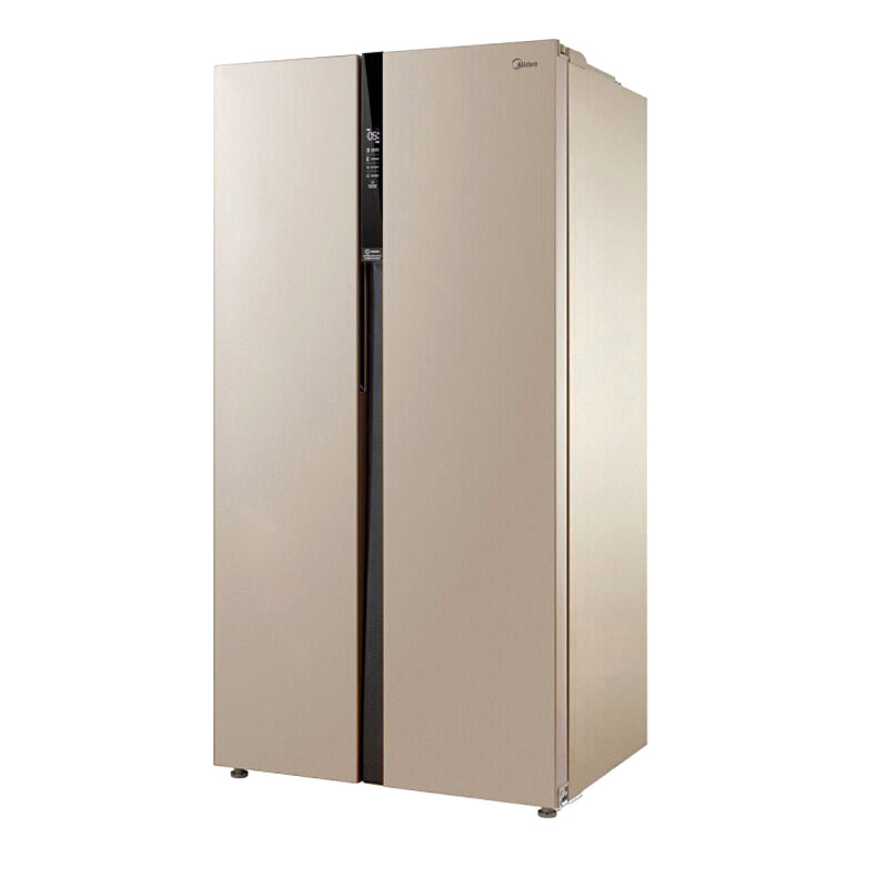 美的节能静音纤薄机身对开门冰箱