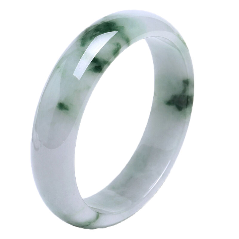 净心石 飘花翡翠玉手镯