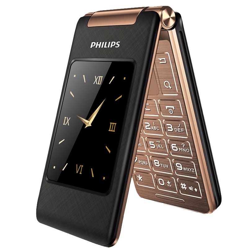 飞利浦咖啡金翻盖手机