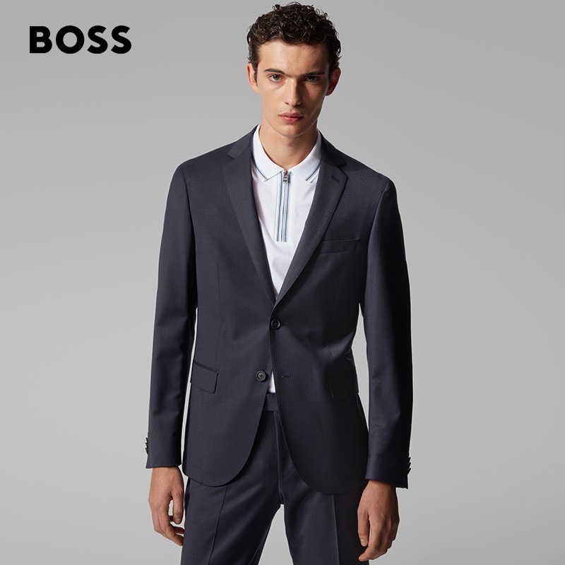 Hugo Boss Hugo Boss suit set men's early spring and summer wool shearing slim suit set 50427227