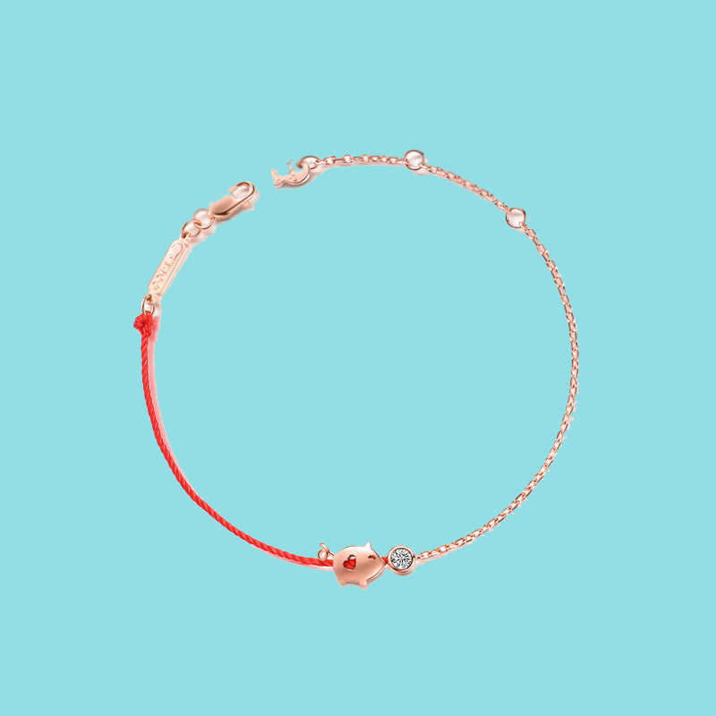 茵曼 爱心小猪手链