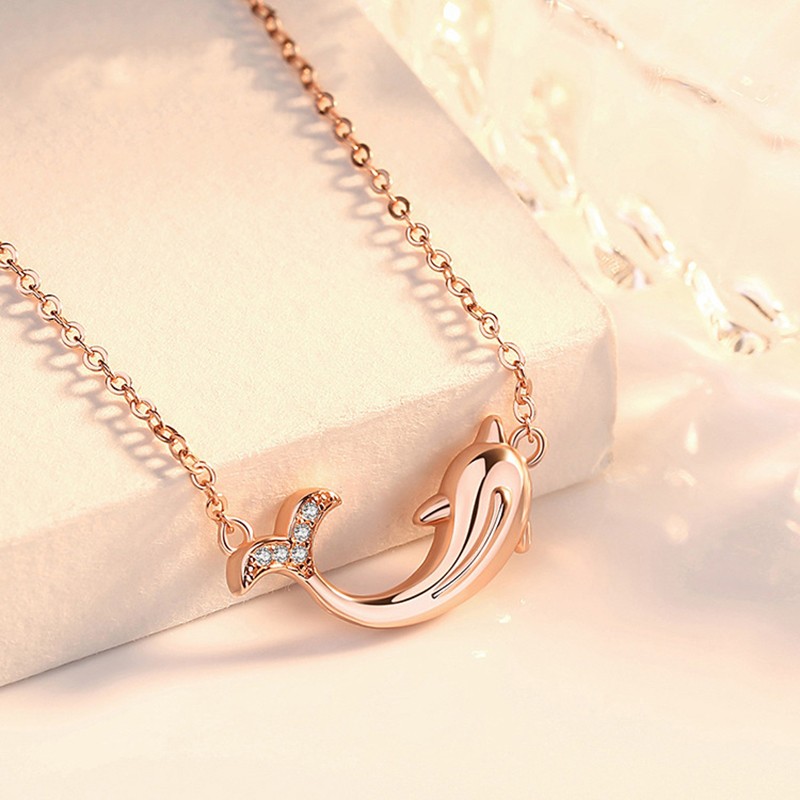 沫兰 海豚之恋纯银项链