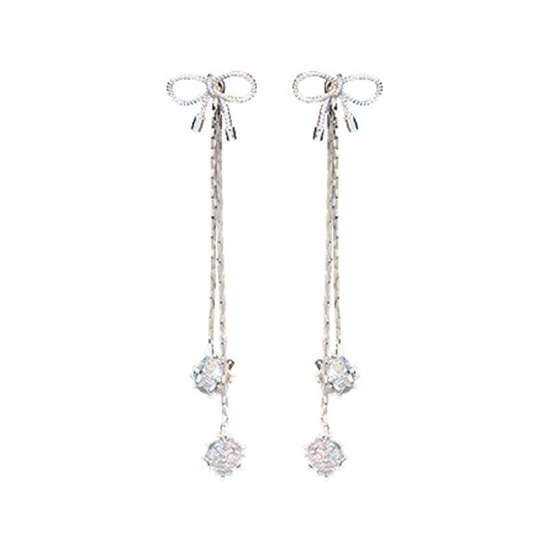 桑玛 蝴蝶结 流苏耳环