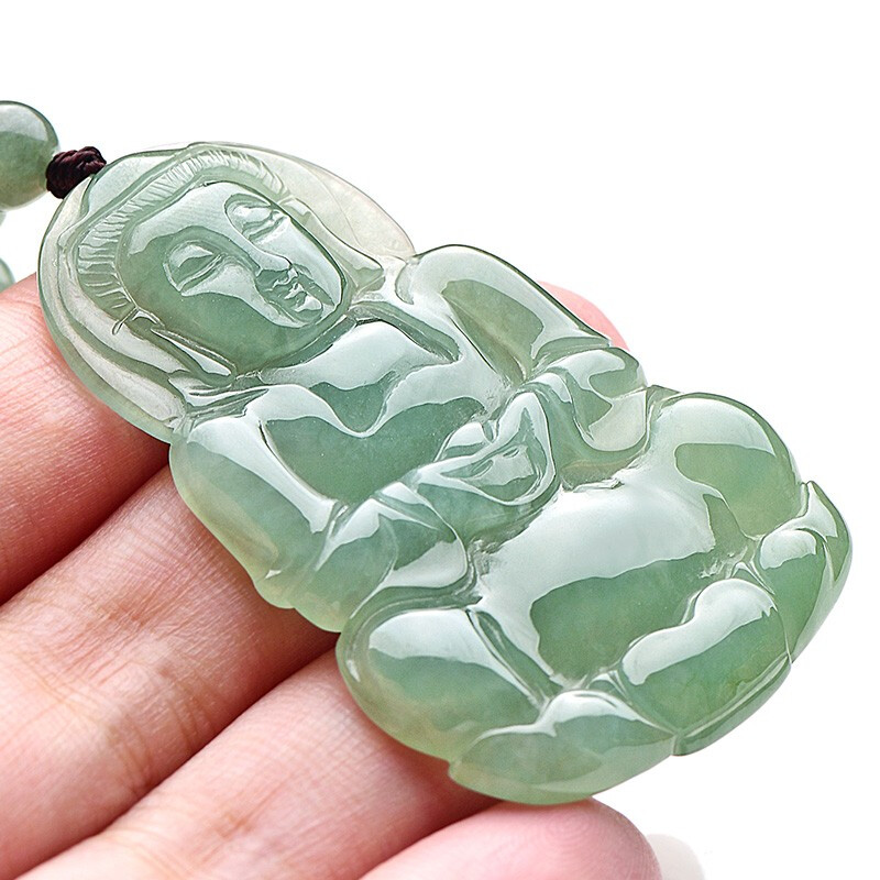 可玉可求 观音赐福翡翠吊坠