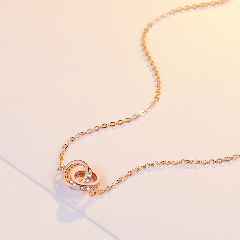 听说 镀18k玫瑰金简约项链