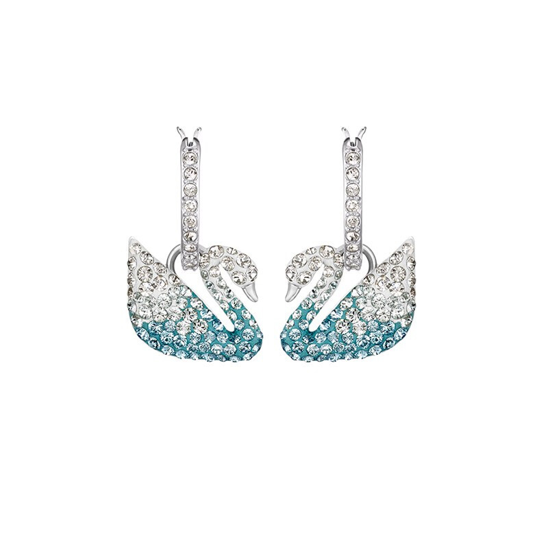 施华洛世奇渐变天鹅耳饰
