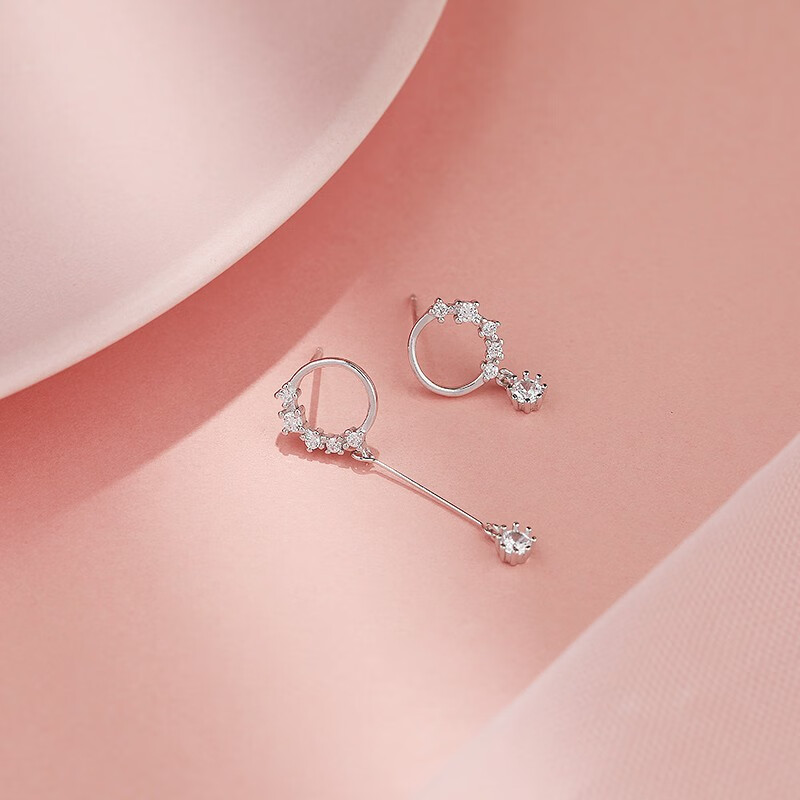 曼蒂娅简约圆圈碎石花耳饰