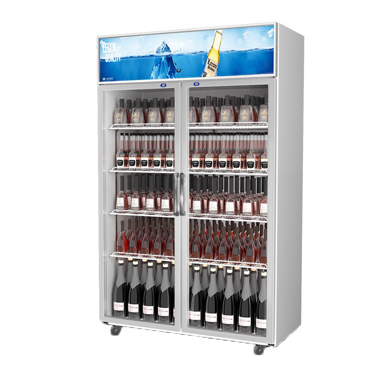 乐创 双门星光蓝展示柜