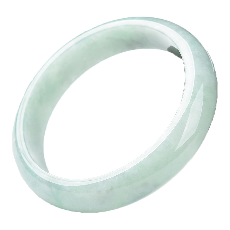 执玉珠宝 冰糯种淡绿翡翠手镯