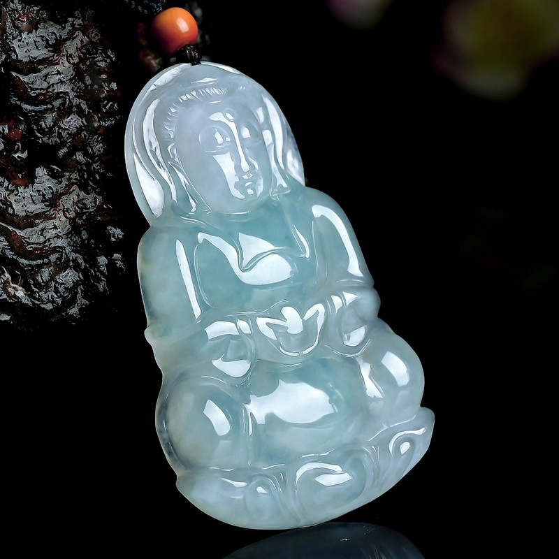 百博 冰种翡翠观音吊坠