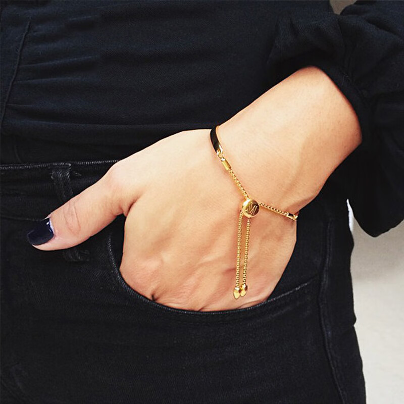 简约个性可刻字玫瑰金手链