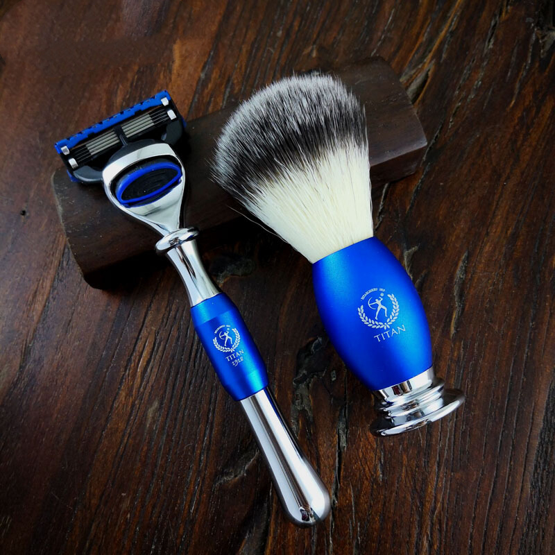 大力人蓝银手动剃须刀