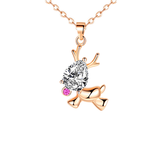 沫兰 小鹿锁骨项链