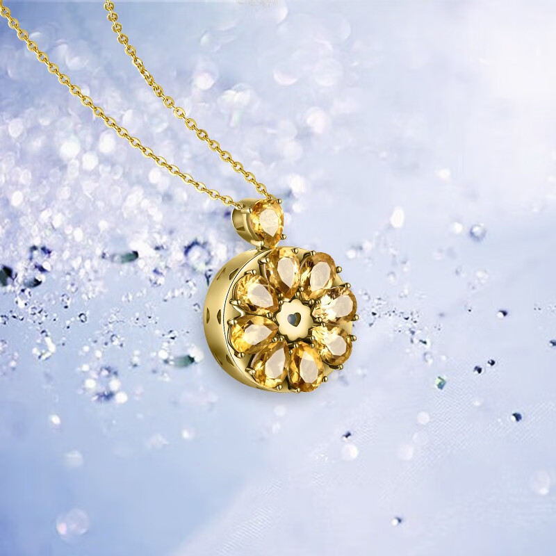 totwoo 七彩闪光水晶项链