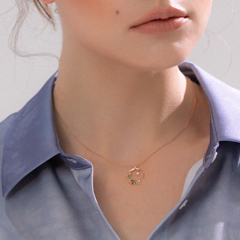 索缇朵 珍珠玫瑰金项链