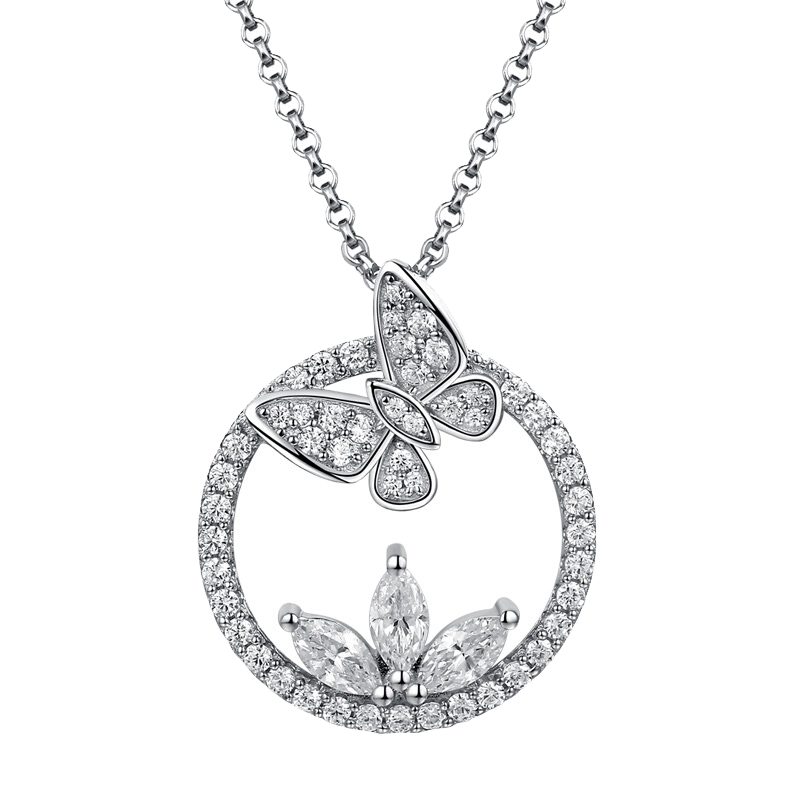 汇聚仟亿 纯银蝴蝶锁骨链