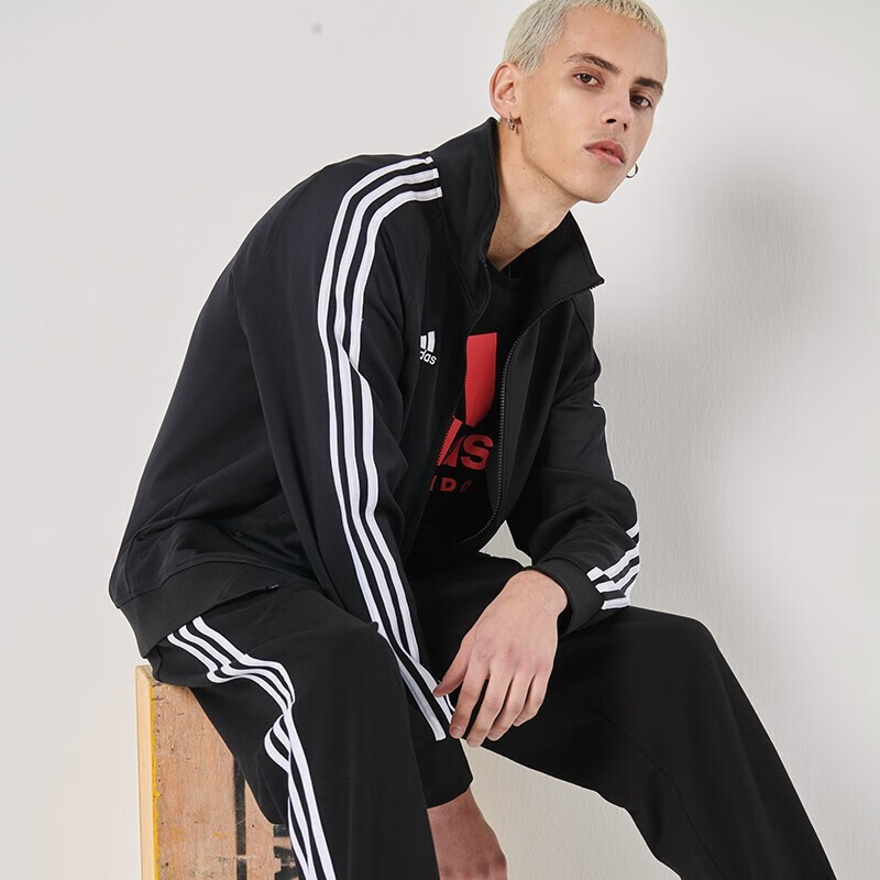Adidas men's jacket set new adidas sportswear casual fashion coat leg closed Straight Leg Pants Set
