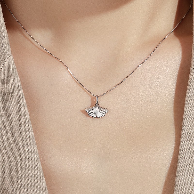 沫兰 S925银银杏叶项链