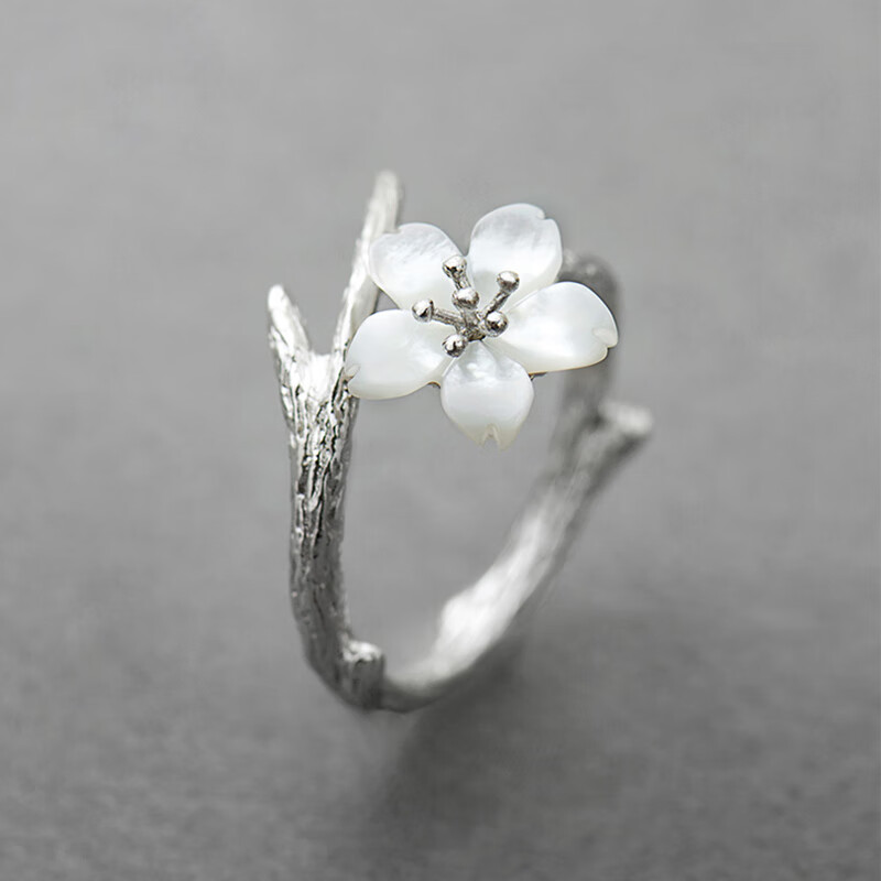 花芽 日韩雪樱花情侣戒指