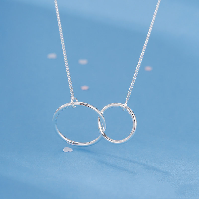 美芙尼 双环纯银项链
