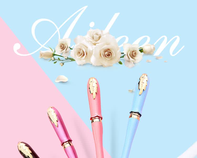 Pimio Ballpoint Pen, Business Office Signing Pen, Birthday Gift for Women And Adults, Signature Pen for Students' Handwriting Practice, 0.5mm Ailin Series 986 Pearl Blue 1