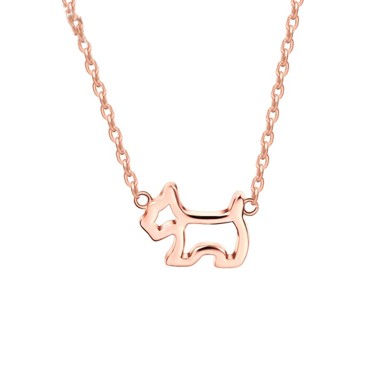 瑷嘉莎 镂空小狗项链