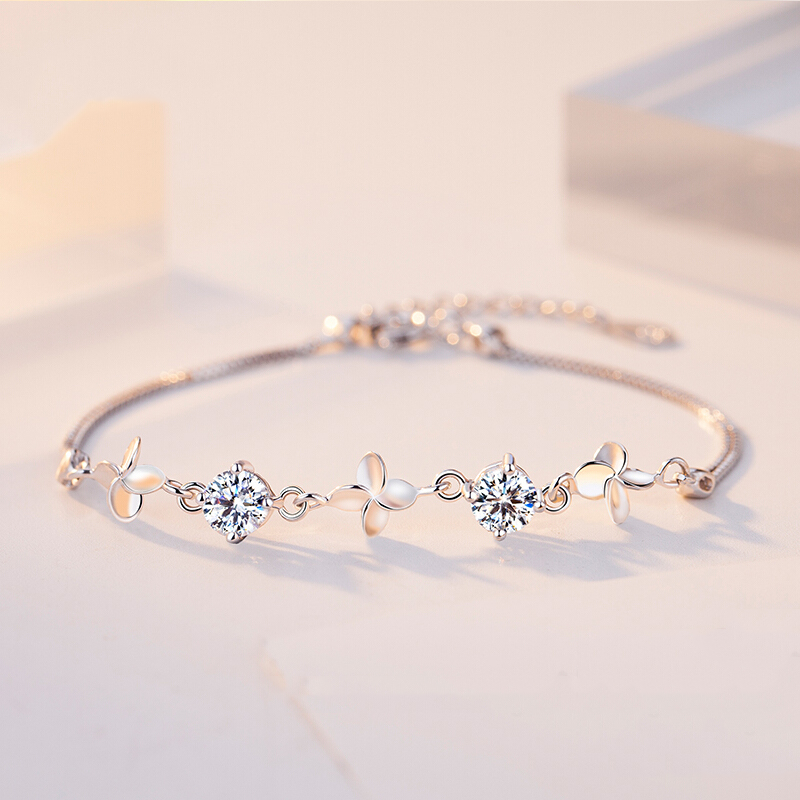 卡蒂罗四叶草纯银手链