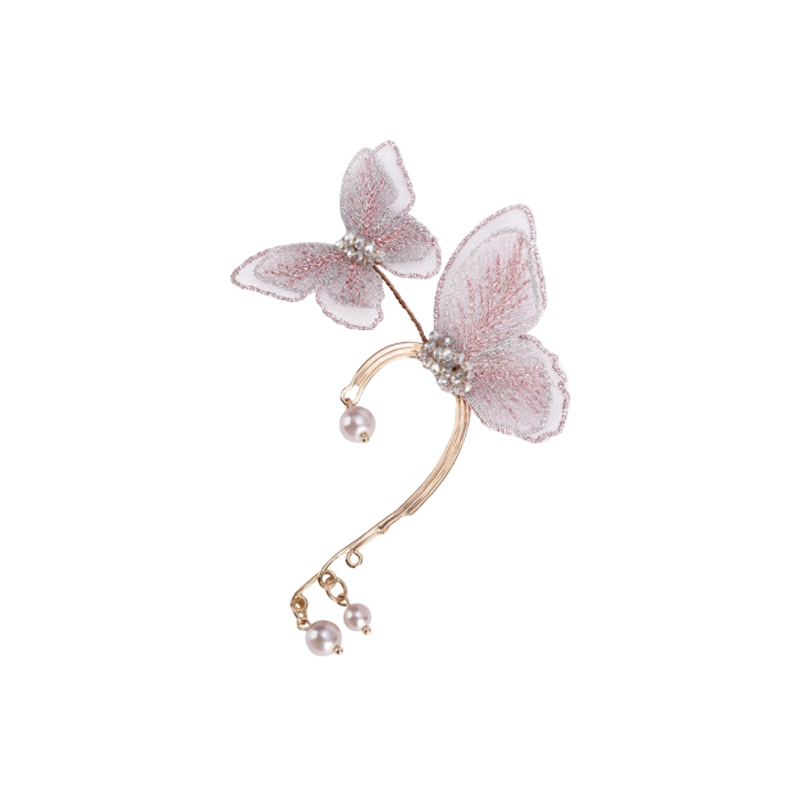 She's 蝴蝶刺绣耳饰