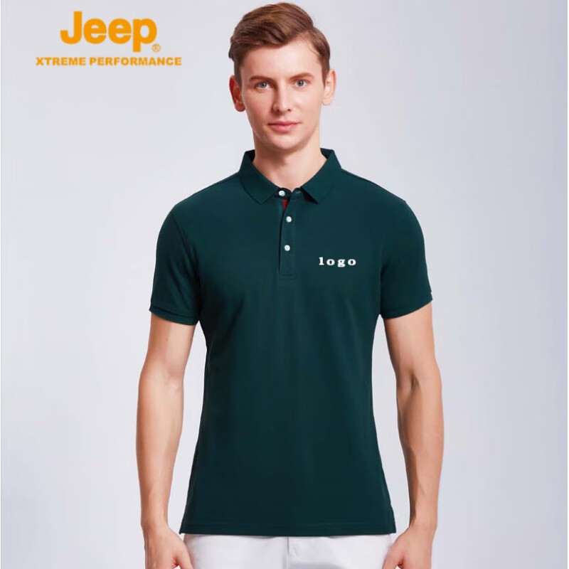 Jeep Lapel short sleeve top custom Polo logo employee work clothes pure cotton custom factory summer work clothes