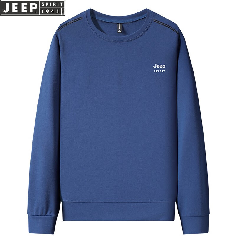 Jeep Jeep sweater men's loose round neck Pullover 2022 spring new fashion casual men's long sleeved T-shirt trend