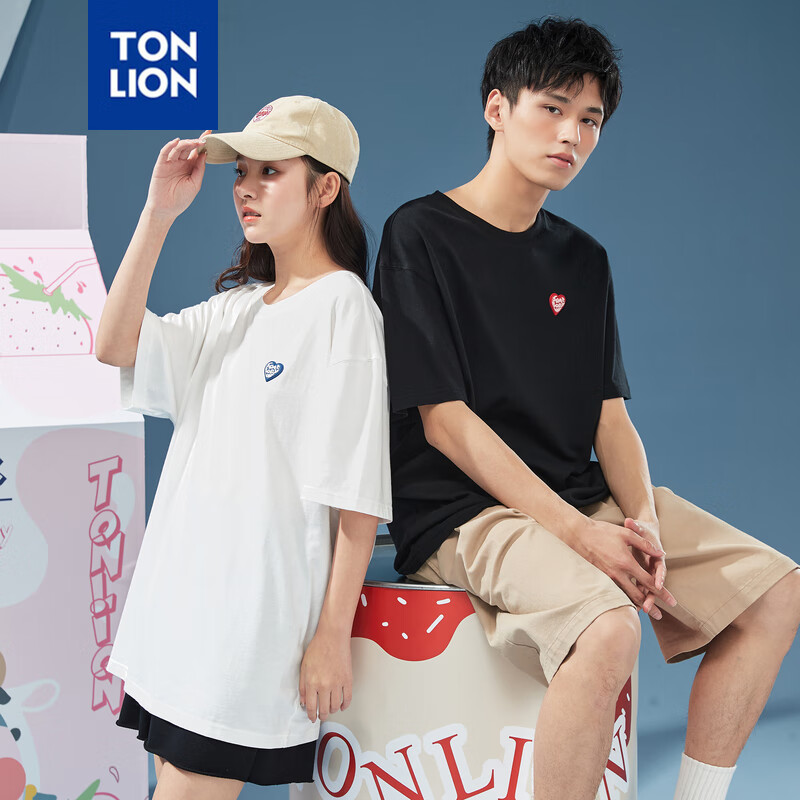 Tang lion lovers T-shirt 2022 spring and summer new lovers wear short sleeves (men's and women's same style) worry free