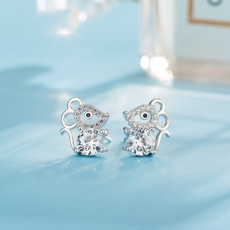 沫兰 本命年小老鼠耳饰