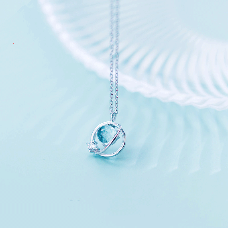 晓色 琉璃星球镶钻项链