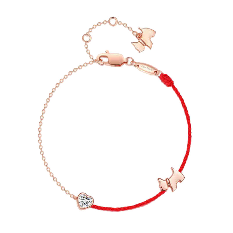 瑷嘉莎 小狗红绳手链