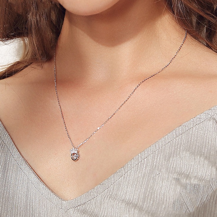 T400 情人皇冠银项链