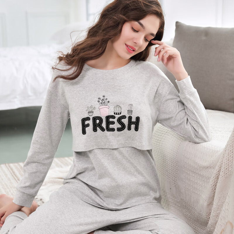 Joyncleon maternity clothes spring and autumn pure cotton postpartum feeding clothes lactating pregnant women pajamas female autumn