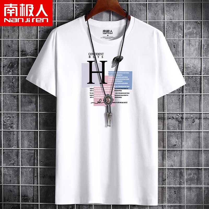 [two pack] Antarctica short sleeved t-shirt men's cotton summer men's T-Shirt NEW printed half sleeved round neck summer fashion casual casual top