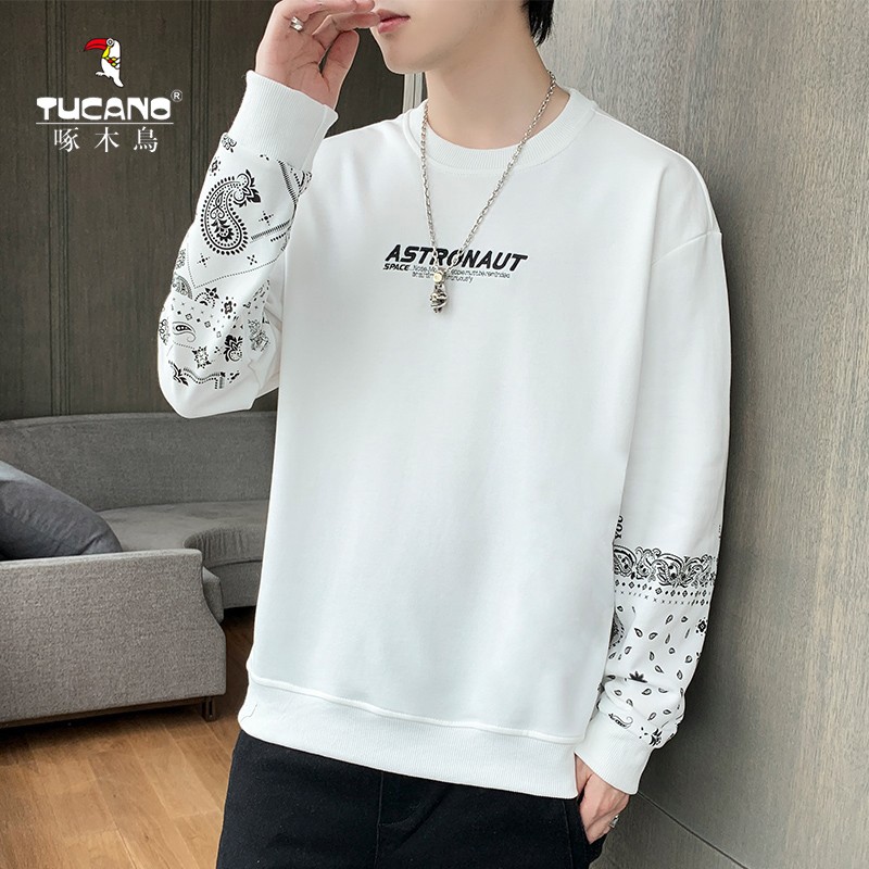 Woodpecker men's sweater 2022 spring and autumn round collar fashion brand new men's loose casual casual top