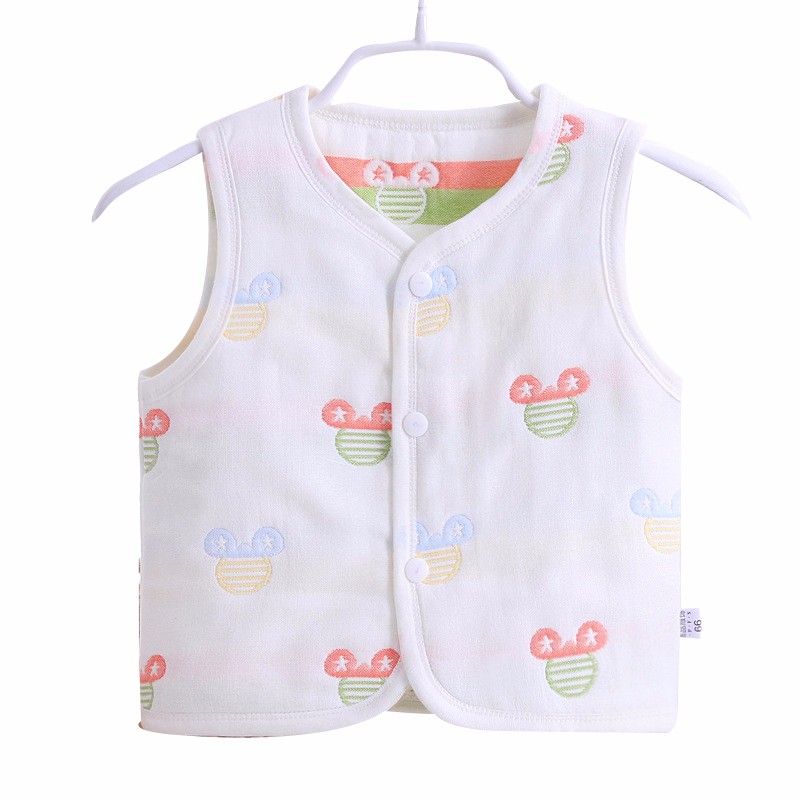 Baby vest baby warm vest spring and autumn newborn outdoor clothes children's pure cotton gauze vest clothes mj50