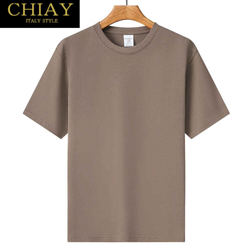Chiay light luxury high-end brand new short sleeve t-shirt men's 22 year t-shirt men's half sleeve breathable business leisure slim fit cotton t-shirt men's solid color breathable upper clothes men